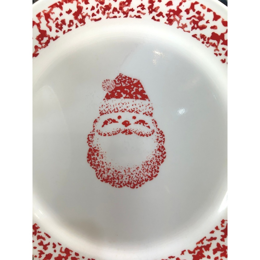 Corelle Sponge St. Nick Dinner Plates Red White Christmas Vitrelle Set of 2 USA - Picture 4 of 9